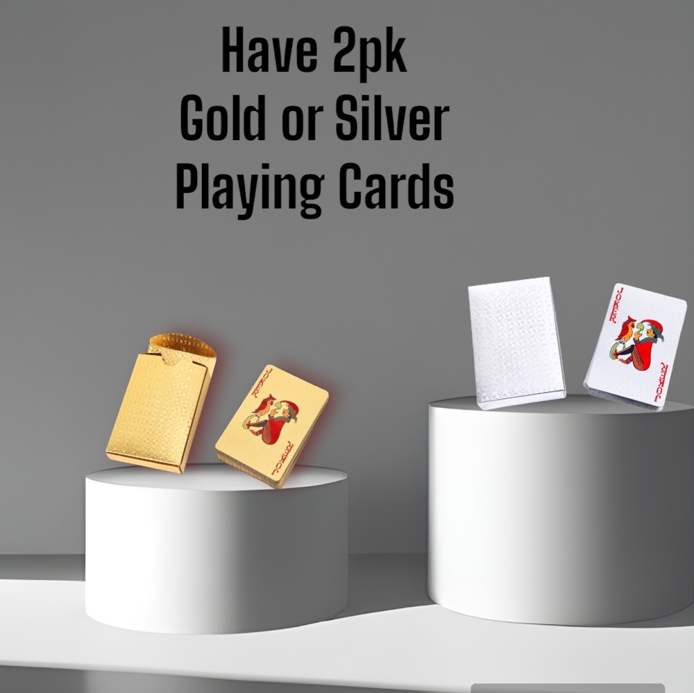 2 Packs Gold playing cards
